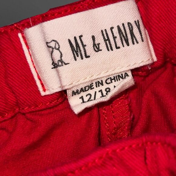 Baby Me & Henry Red Twill Shorts Size 12-18 Months - Picture 4 of 6